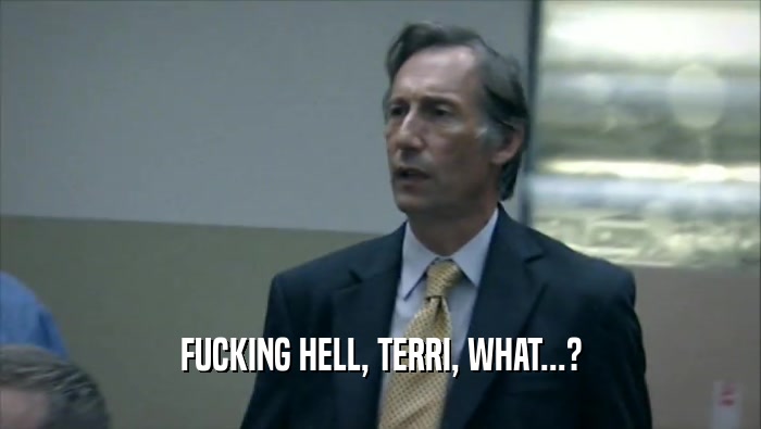FUCKING HELL, TERRI, WHAT...?  