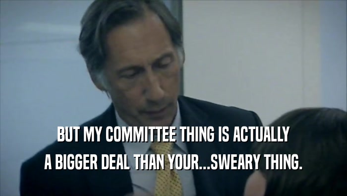 BUT MY COMMITTEE THING IS ACTUALLY A BIGGER DEAL THAN YOUR...SWEARY THING. 