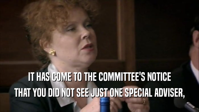 IT HAS COME TO THE COMMITTEE'S NOTICE
 THAT YOU DID NOT SEE JUST ONE SPECIAL ADVISER,
 