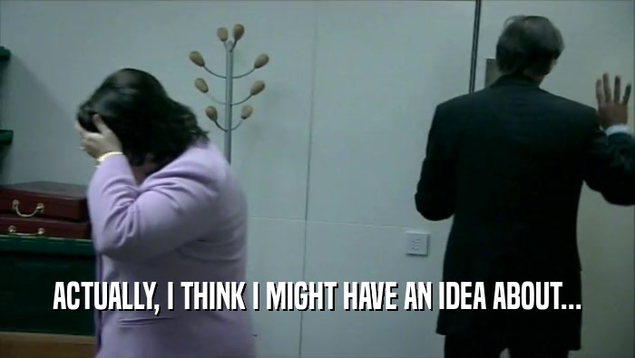 ACTUALLY, I THINK I MIGHT HAVE AN IDEA ABOUT...  