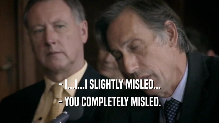 - I...I...I SLIGHTLY MISLED... - YOU COMPLETELY MISLED. 