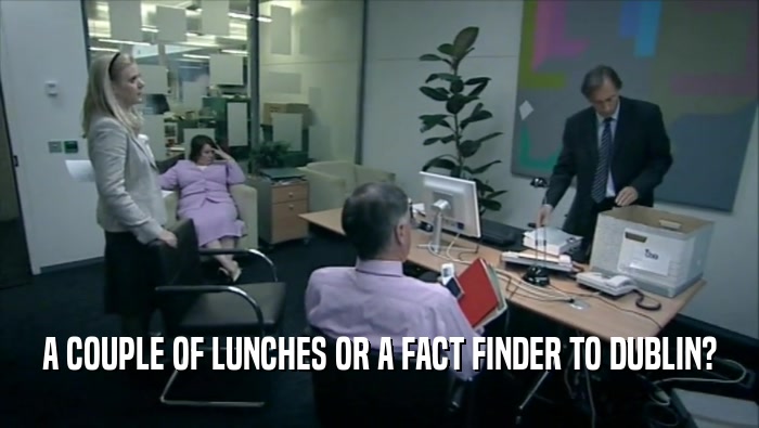 A COUPLE OF LUNCHES OR A FACT FINDER TO DUBLIN?  