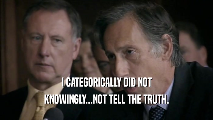 I CATEGORICALLY DID NOT KNOWINGLY...NOT TELL THE TRUTH. 