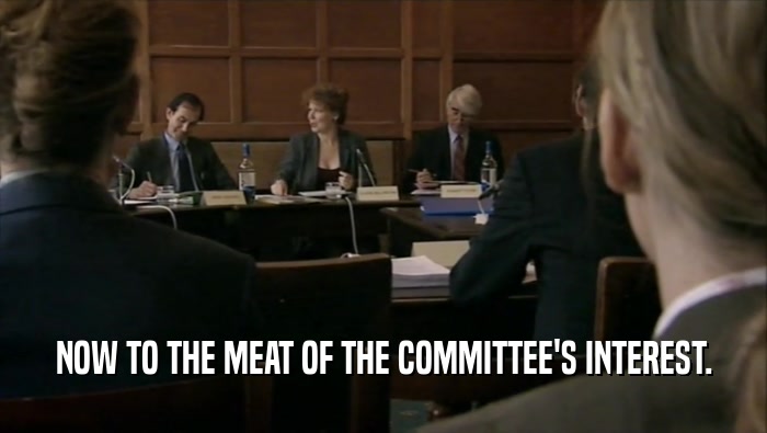 NOW TO THE MEAT OF THE COMMITTEE'S INTEREST.  