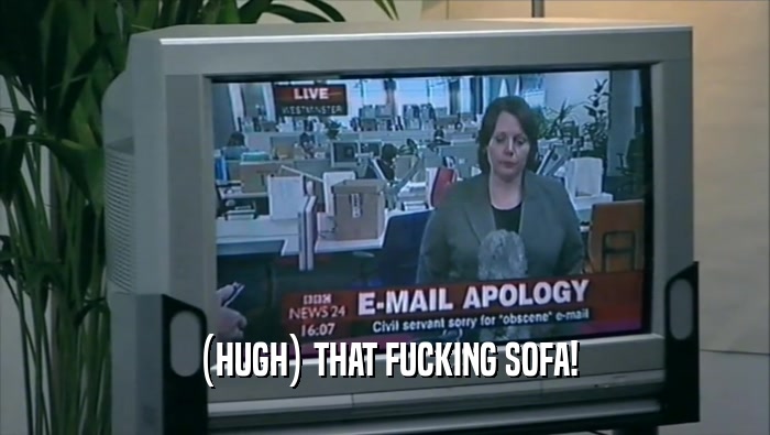 (HUGH) THAT FUCKING SOFA!  