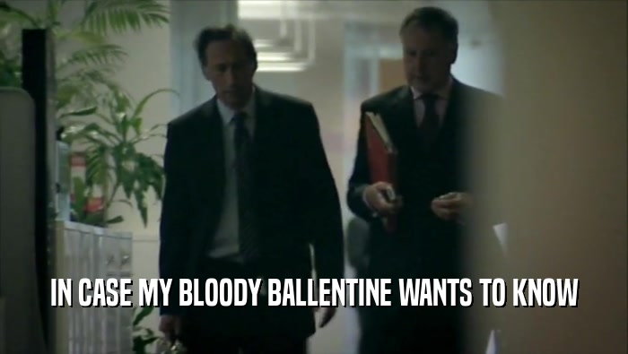 IN CASE MY BLOODY BALLENTINE WANTS TO KNOW  