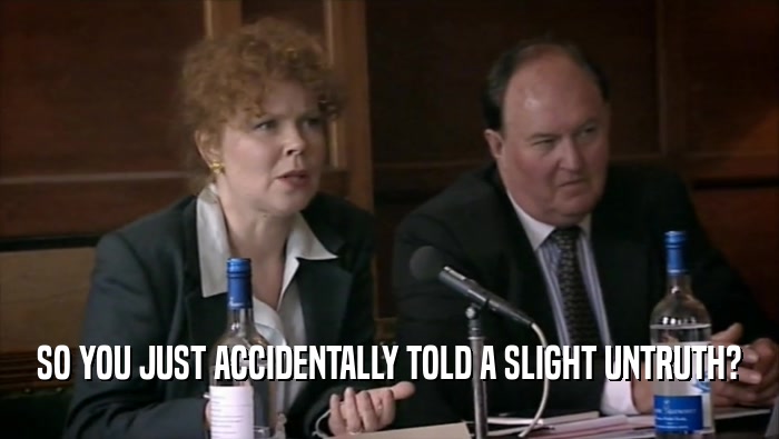 SO YOU JUST ACCIDENTALLY TOLD A SLIGHT UNTRUTH?  