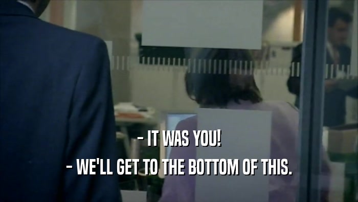 - IT WAS YOU! - WE'LL GET TO THE BOTTOM OF THIS. 