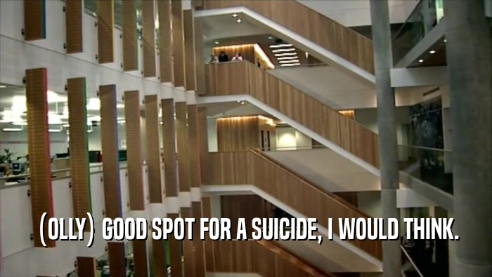 (OLLY) GOOD SPOT FOR A SUICIDE, I WOULD THINK.  