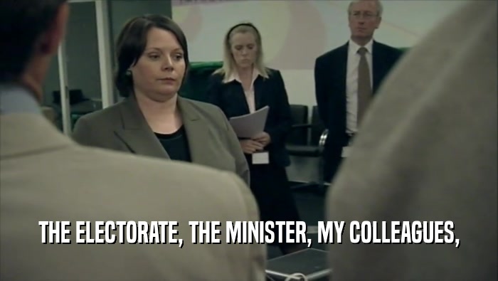 THE ELECTORATE, THE MINISTER, MY COLLEAGUES,  