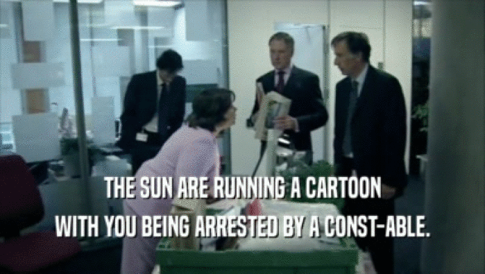 THE SUN ARE RUNNING A CARTOON
 WITH YOU BEING ARRESTED BY A CONST-ABLE.
 