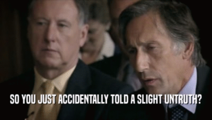 SO YOU JUST ACCIDENTALLY TOLD A SLIGHT UNTRUTH?  