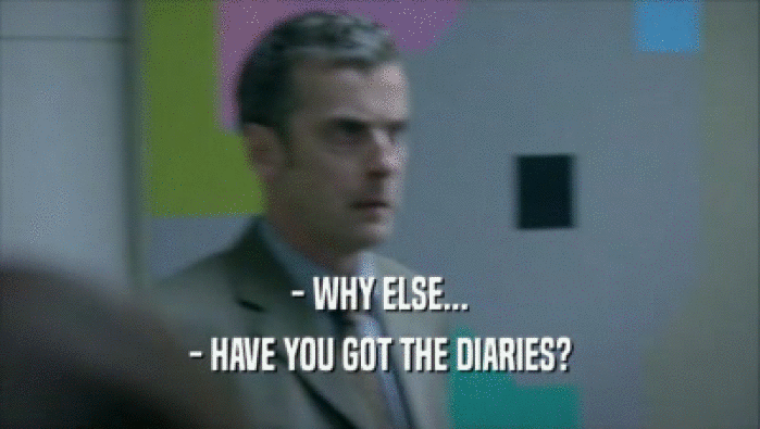 - WHY ELSE... - HAVE YOU GOT THE DIARIES? 
