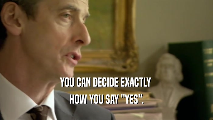 YOU CAN DECIDE EXACTLY  HOW YOU SAY 