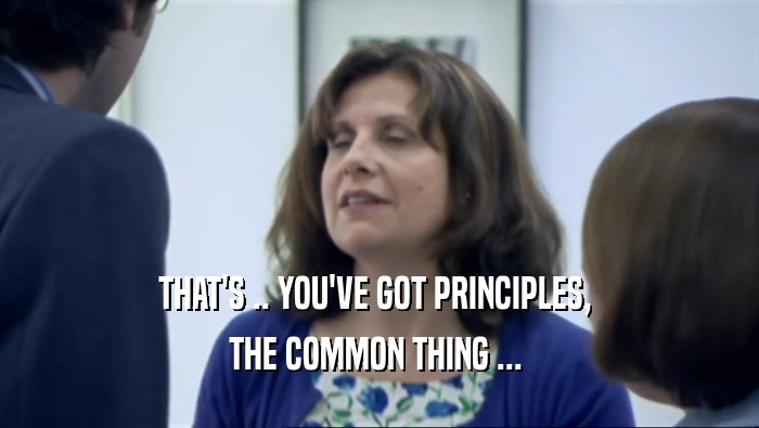 THAT'S .. YOU'VE GOT PRINCIPLES,  THE COMMON THING ...  