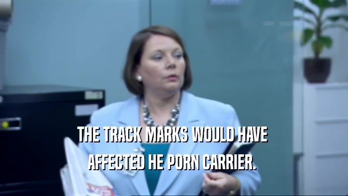 THE TRACK MARKS WOULD HAVE 
 AFFECTED HE PORN CARRIER. 
 