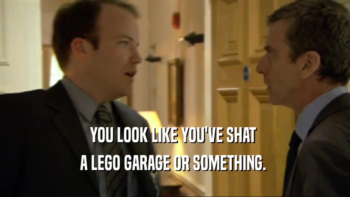 YOU LOOK LIKE YOU'VE SHAT  A LEGO GARAGE OR SOMETHING.  