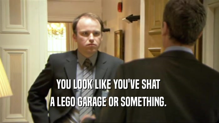 YOU LOOK LIKE YOU'VE SHAT  A LEGO GARAGE OR SOMETHING.  