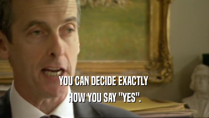 YOU CAN DECIDE EXACTLY  HOW YOU SAY 