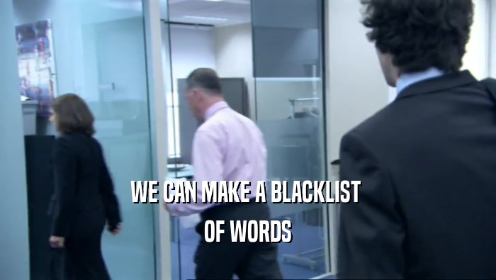 WE CAN MAKE A BLACKLIST  OF WORDS 