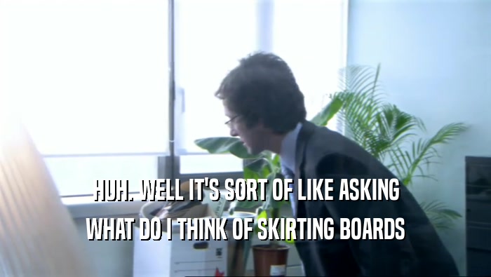 HUH. WELL IT'S SORT OF LIKE ASKING WHAT DO I THINK OF SKIRTING BOARDS 