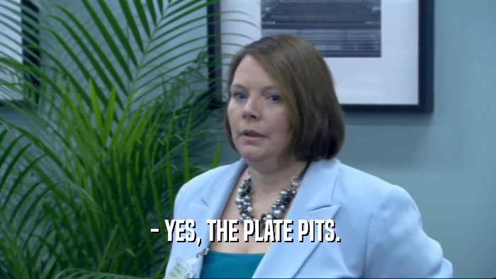 - YES, THE PLATE PITS.   