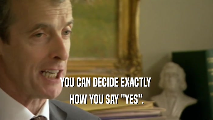 YOU CAN DECIDE EXACTLY  HOW YOU SAY 