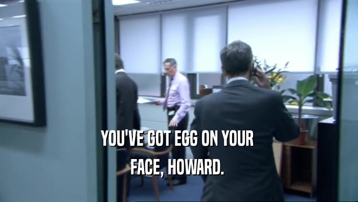YOU'VE GOT EGG ON YOUR 
 FACE, HOWARD. 
 