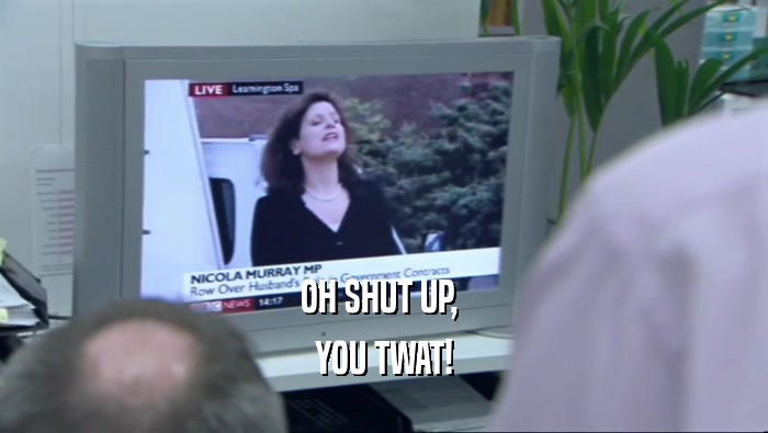 OH SHUT UP,  YOU TWAT! 