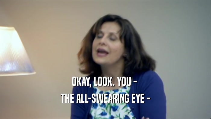 OKAY, LOOK. YOU -  THE ALL-SWEARING EYE - 