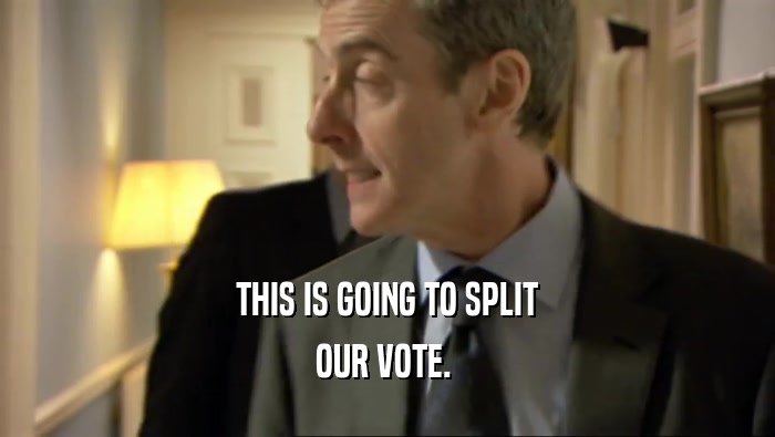 THIS IS GOING TO SPLIT OUR VOTE.  