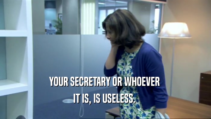 YOUR SECRETARY OR WHOEVER  IT IS, IS USELESS.  