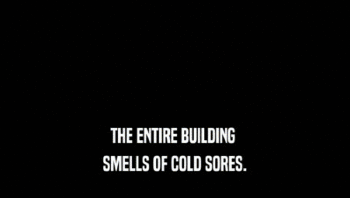 THE ENTIRE BUILDING  SMELLS OF COLD SORES. 