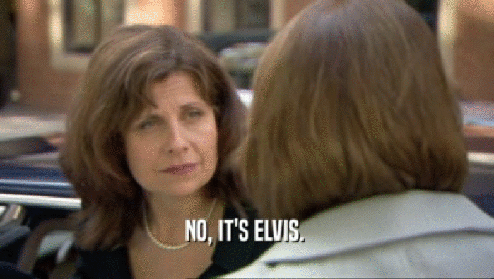 NO, IT'S ELVIS. 
  