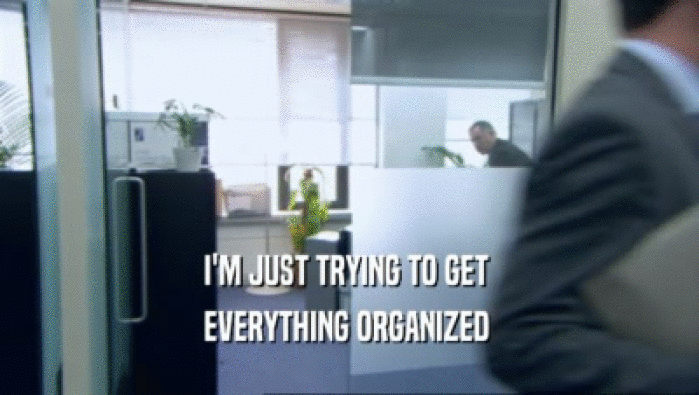I'M JUST TRYING TO GET  EVERYTHING ORGANIZED  