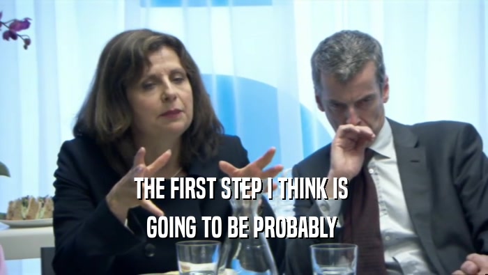 THE FIRST STEP I THINK IS  GOING TO BE PROBABLY  