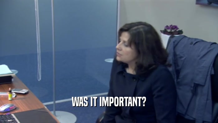 WAS IT IMPORTANT?  