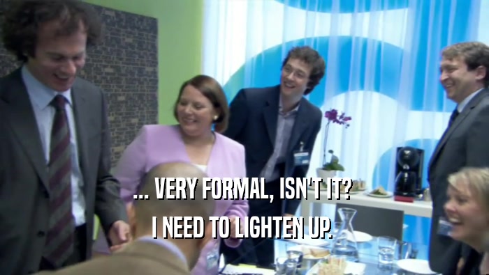 ... VERY FORMAL, ISN'T IT?  I NEED TO LIGHTEN UP.  