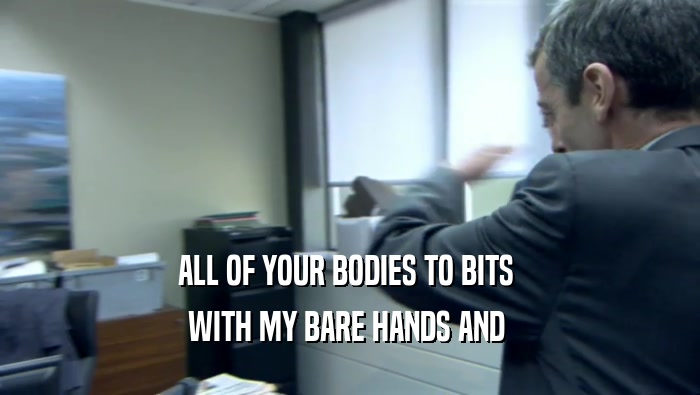 ALL OF YOUR BODIES TO BITS  WITH MY BARE HANDS AND  
