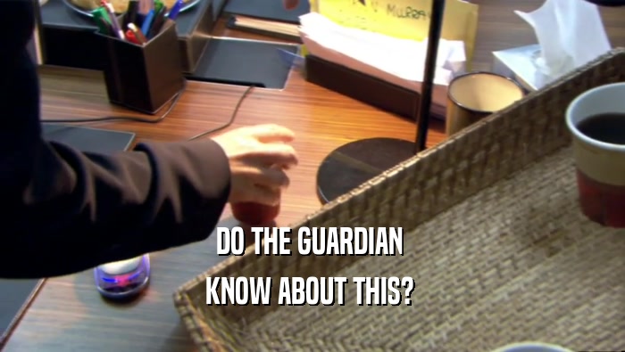 DO THE GUARDIAN  KNOW ABOUT THIS?  