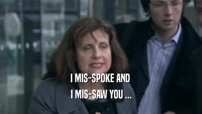 I MIS-SPOKE AND  I MIS-SAW YOU ... 