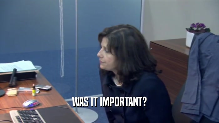 WAS IT IMPORTANT?  