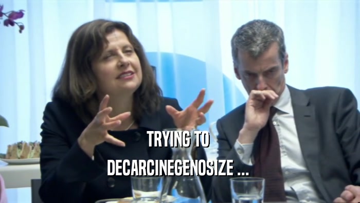 TRYING TO  DECARCINEGENOSIZE ...  