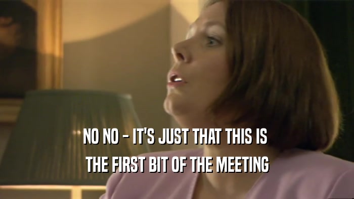 NO NO - IT'S JUST THAT THIS IS  THE FIRST BIT OF THE MEETING 