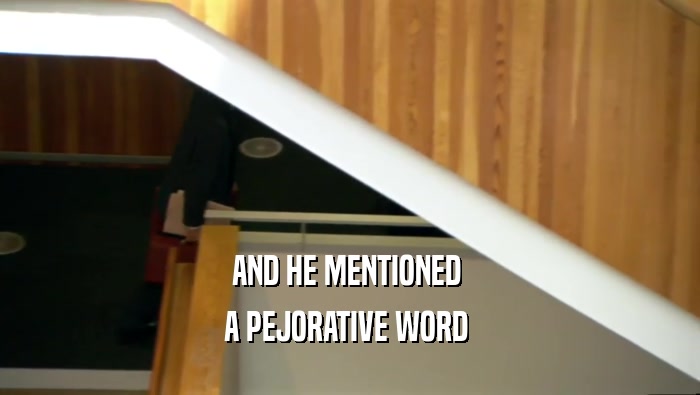 AND HE MENTIONED  A PEJORATIVE WORD  
