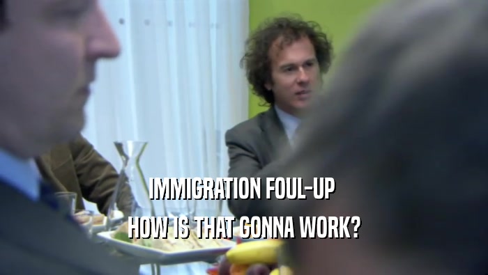 IMMIGRATION FOUL-UP  HOW IS THAT GONNA WORK? 