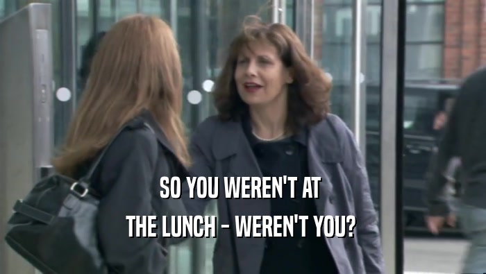 SO YOU WEREN'T AT  THE LUNCH - WEREN'T YOU?  