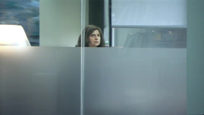 I THINK SHE'S  ON THE PHONE. 