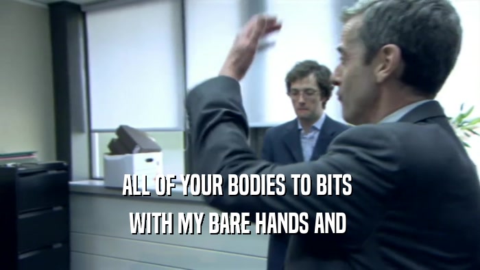 ALL OF YOUR BODIES TO BITS  WITH MY BARE HANDS AND  