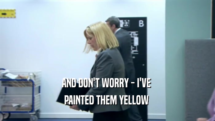 AND DON'T WORRY - I'VE  PAINTED THEM YELLOW  